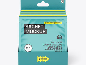 Carton Box With Sachets Mockup