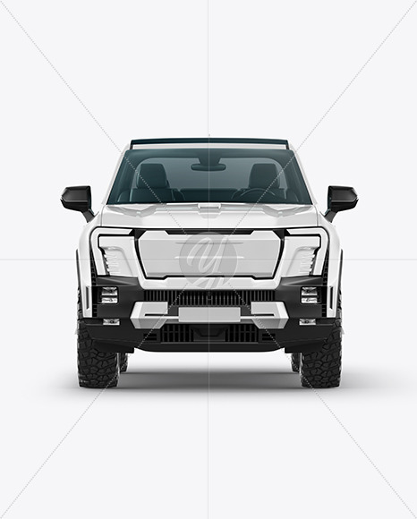Electric Pickup Truck Mockup - Front View