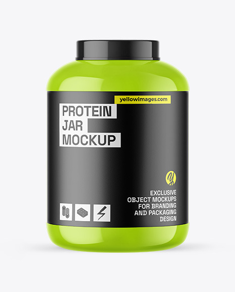 Glossy Protein Jar Mockup