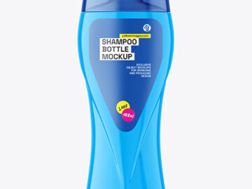 Glossy Plastic Shampoo Bottle Mockup