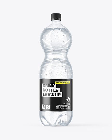 2L PET Carbonated Water Bottle Mockup