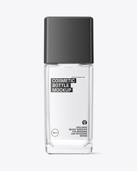 Frosted Glass Cosmetic Bottle Mockup