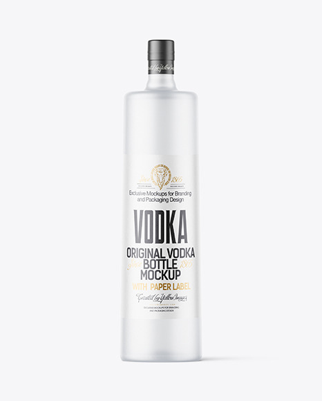 Frosted Glass Vodka Bottle Mockup