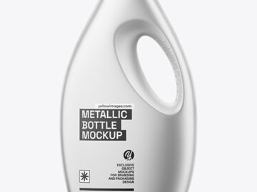 Matte Metallic Detergent Bottle Mockup