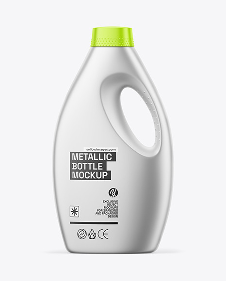 Matte Metallic Detergent Bottle Mockup