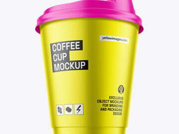 Matte Metallic Coffee Cup Mockup