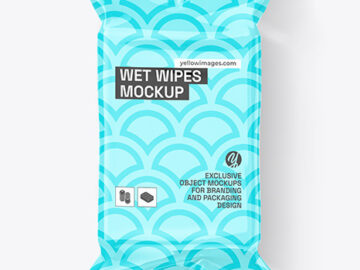 Glossy Wet Wipes Mockup