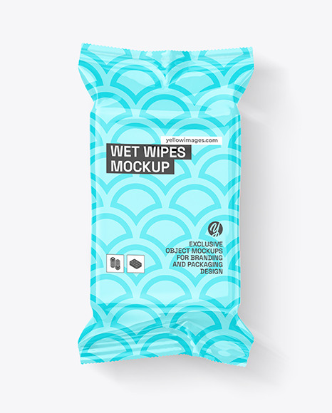 Glossy Wet Wipes Mockup