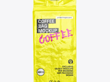 Glossy Coffee Bag Package Mockup