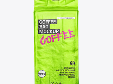 Matte Metallic Coffee Bag Package Mockup