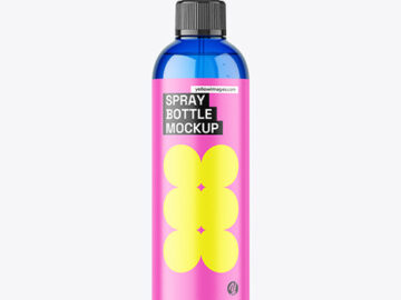 Blue Plastic Spray Bottle Mockup