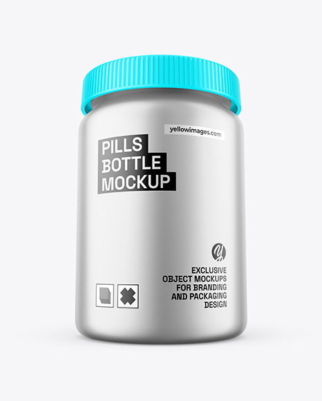 Matte Metallic Pills Bottle Mockup