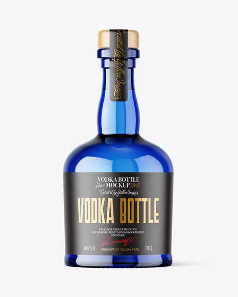 Blue Glass Bottle Mockup