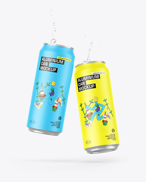 Two Cans W/ Matte Finish Mockup