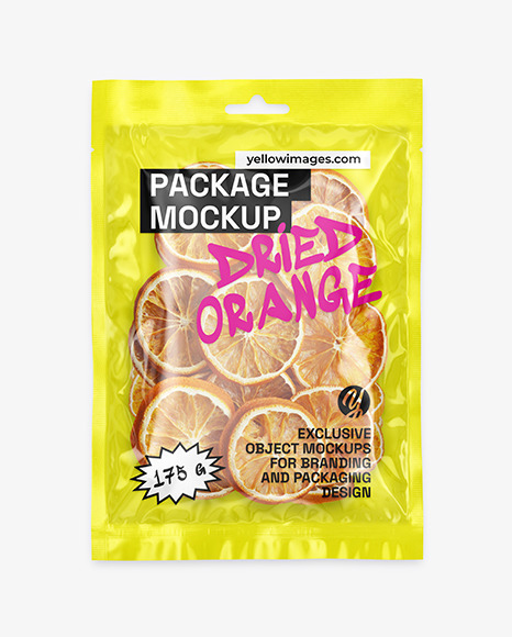 Package with Dried Orange Mockup