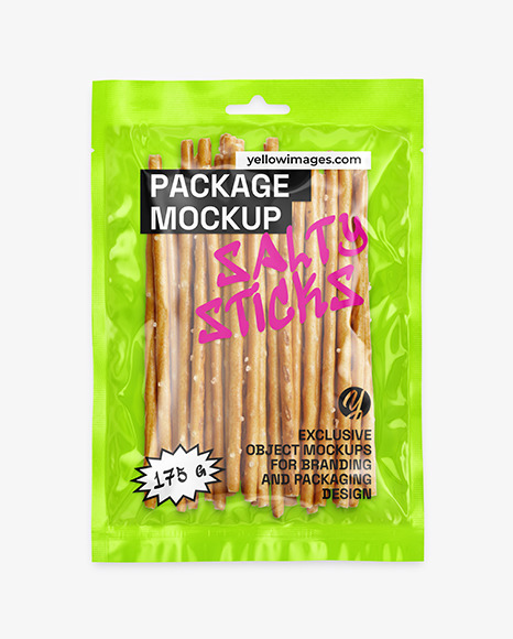 Package with Salty Sticks Mockup