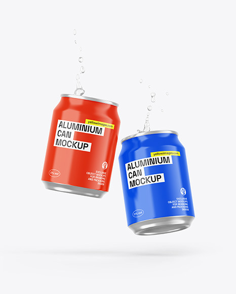 Two Cans W/ Glossy Finish Mockup