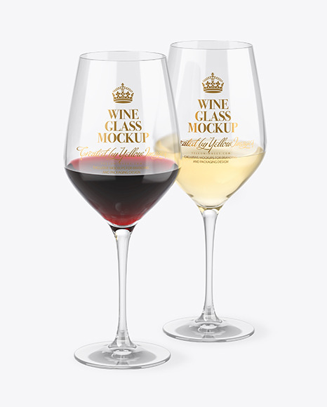 Two Clear Wine Glass Mockup
