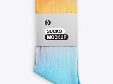 Socks with Label Mockup