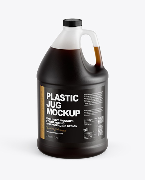 1 Gallon Plastic Jug With Dark Liquid Mockup