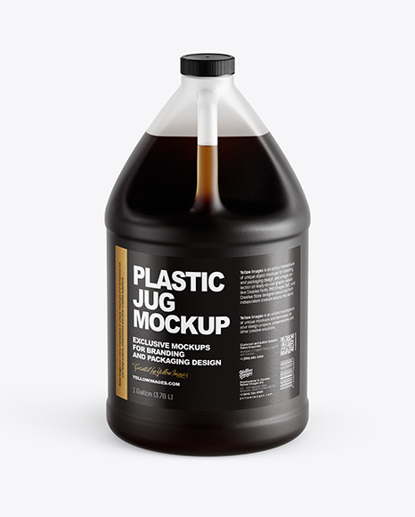 1 Gallon Plastic Jug With Dark Liquid Mockup