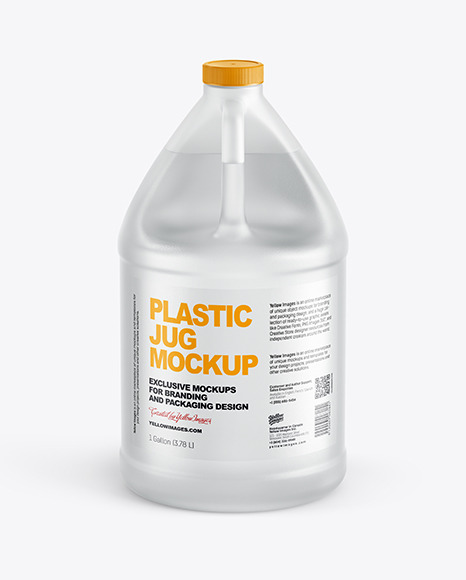 1 Gallon Plastic Jug With Clear Liquid Mockup