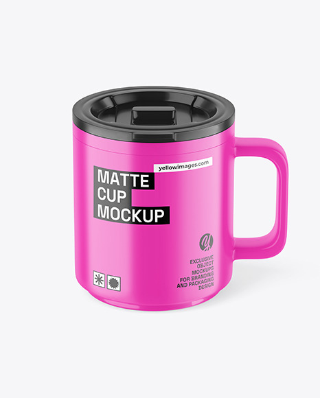 Matte Cup With Lid Mockup