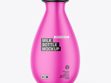 Matte Milk Bottle Mockup