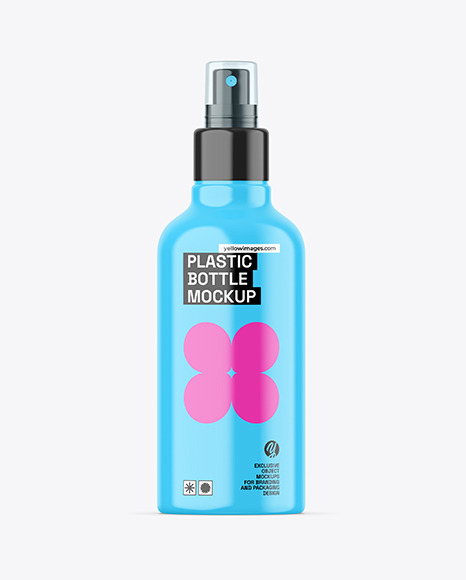 Glossy Spray Bottle Mockup