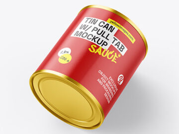 Tin Can With Pull Tab Mockup