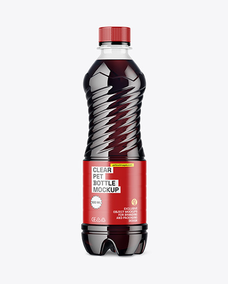 Clear PET Cola Bottle Mockup