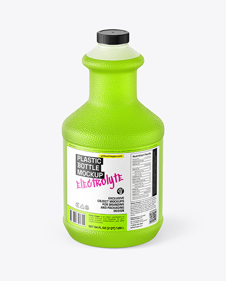Plastic Bottle With Color Liquid Mockup