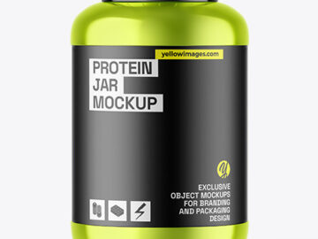 Metallic Protein Jar Mockup