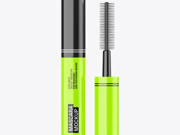 Glossy Mascara Tube Mockup