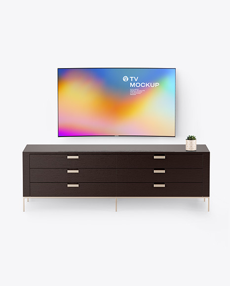 TV with a Table Mockup