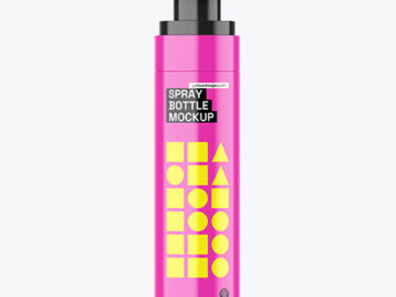 Glossy Cosmetic Spray Bottle Mockup