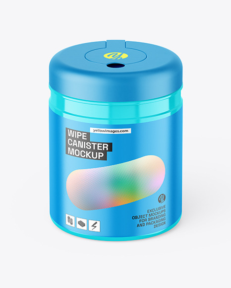 Glossy Wipe Canister Mockup