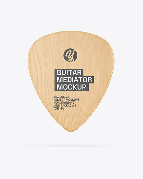 Wooden Guitar Pick Mockup