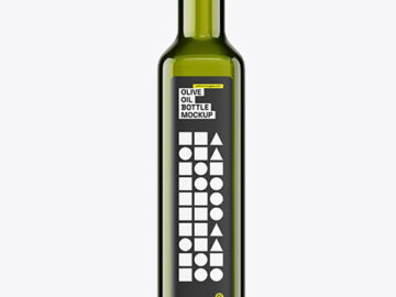 Green Glass Olive Oil Bottle Mockup