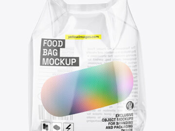 Transparent Clear Plastic Food Bag Mockup