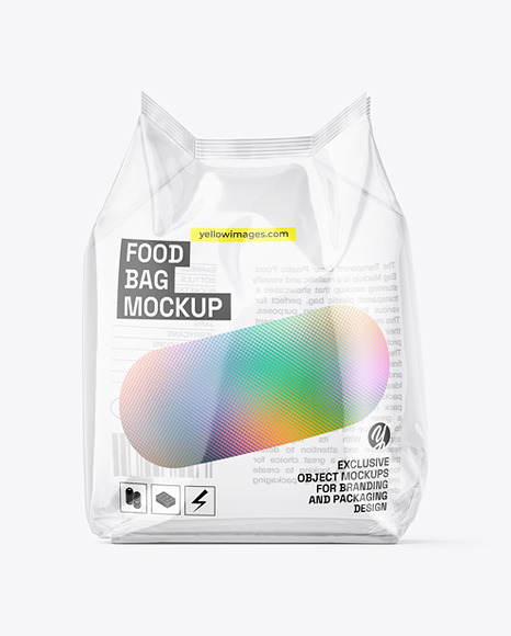 Transparent Clear Plastic Food Bag Mockup