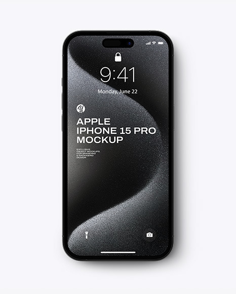 Apple iPhone 15 Pro Black Titanium Mockup