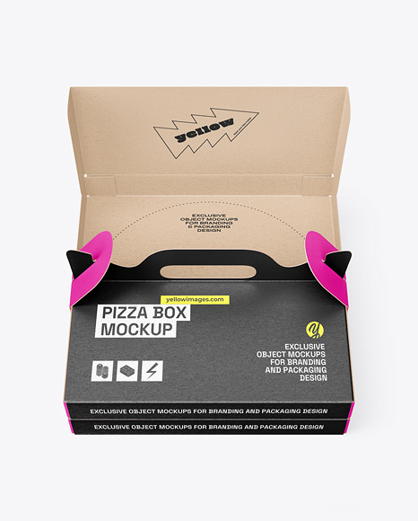 Kraft Paper Pizza Box Mockup