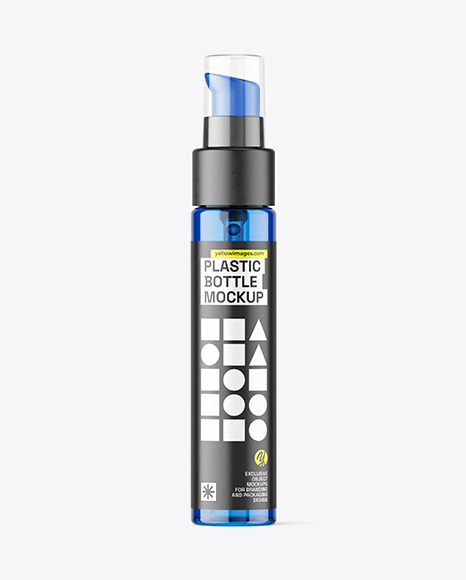 Blue Plastic Airless Bottle Mockup
