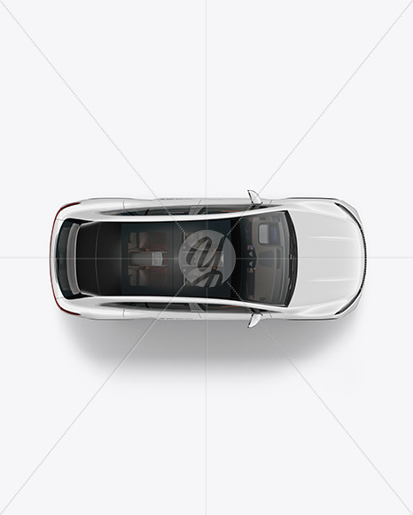 Electric Luxury SUV Mockup - Top View