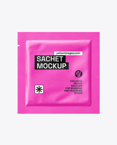 Matte Square Sachet Mockup