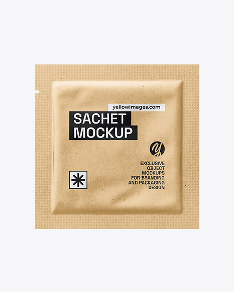 Kraft Square Sachet Mockup