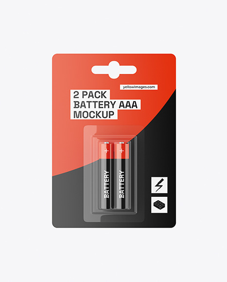 2 Pack Battery AAA Mockup
