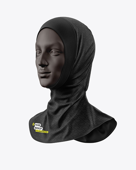 Women's Sport Hijab Mockup - Front Half Side View