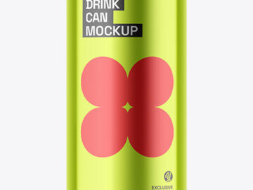 Metallic Drink Can Mockup
